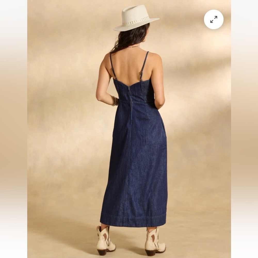 Sundance Sharon Denim Midi dress flower blue - Picture 4 of 5